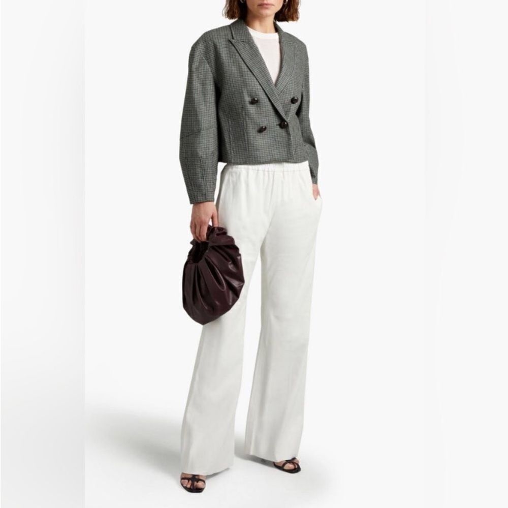 Veronica Beard Cropped Wool Cropped Blazer Jacket